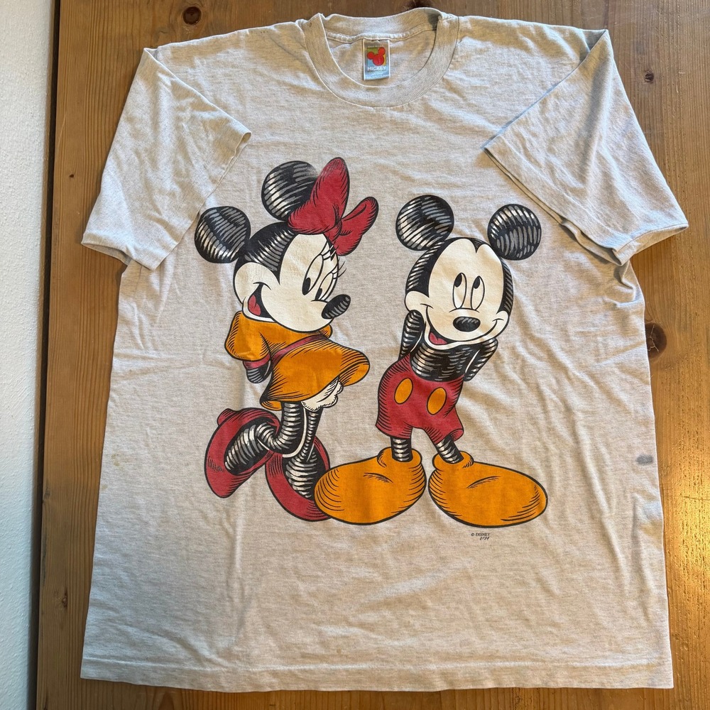 Vintage Mickey Unlimited Jerry Leigh Mickey Minnie Mouse Shirt Grey XL OSFA 90s